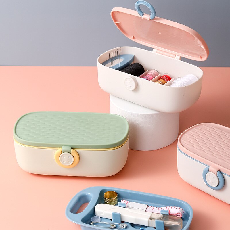 Button portable sewing box Large Sewing Box Set Household Portable Tool Sewing Thread Multi-function Sewing Kit