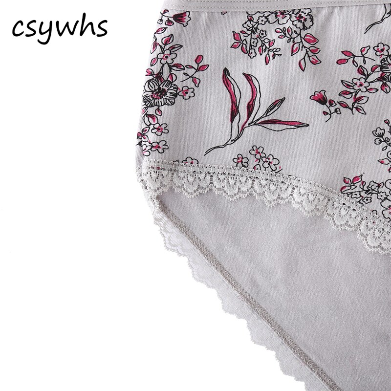 6pcs Cotton Lace Panties Women Plus Size Floral Mid-rise Briefs Women Cotton Intimates Panties Big Size Underwear for Women