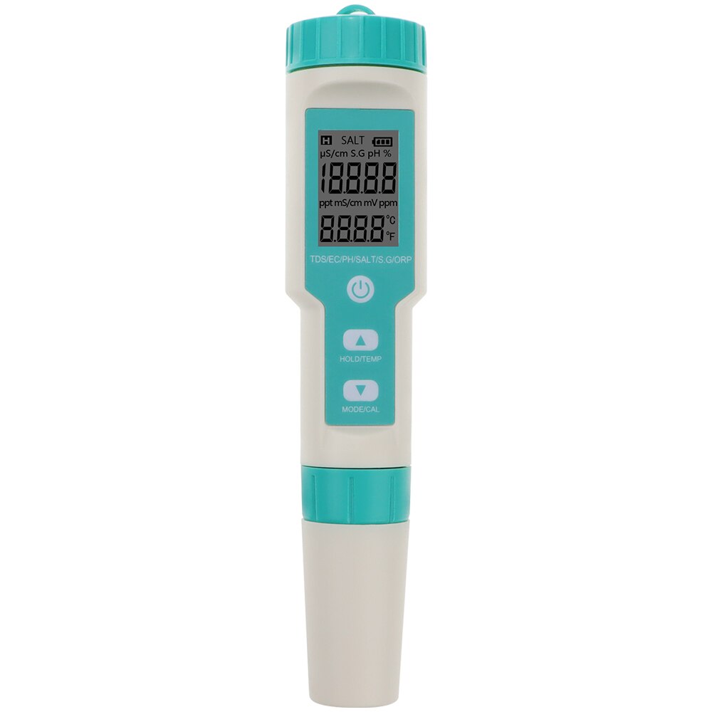 Digitale 7 In 1 Ph/Tds/Ec/Orp/Zoutgehalte/S. G/Temperatuur Meter Water Monitor Tester Drinkwater Aquaria Ph Meter: Without Backlight