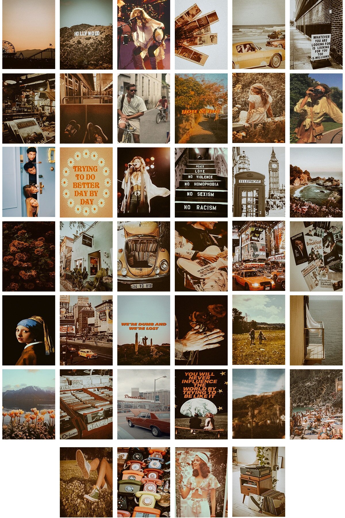 Retro Wall Poster Collage Set-40 Pcs-Aesthetic-Vintage Poster Set-10cm * 15cm