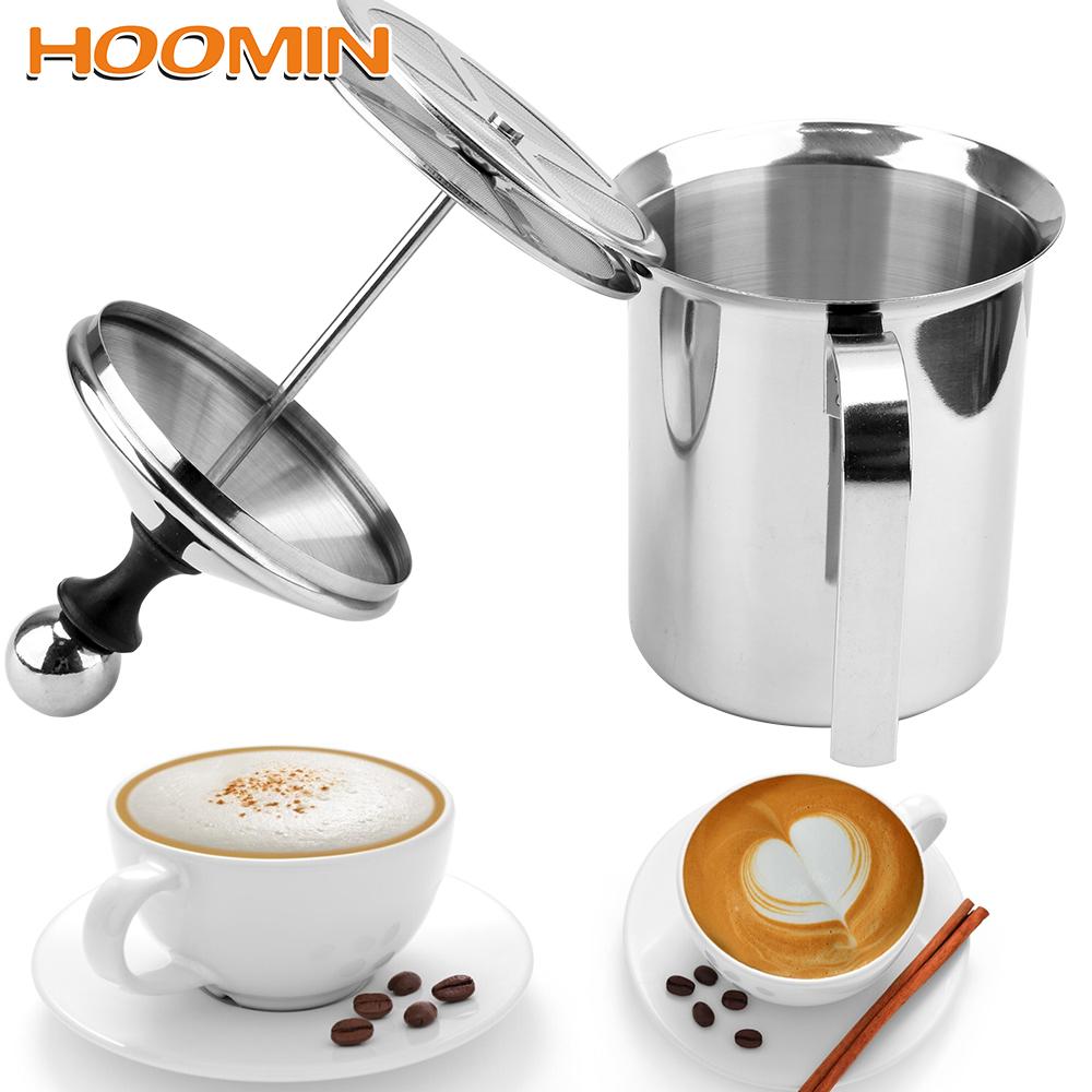 Coffee Mixer Stainless Steel 400/800ML Kitchen Tools Double Mesh Milk Creamer Manual Milk Frother Milk Foam Mesh Coffee Foamer