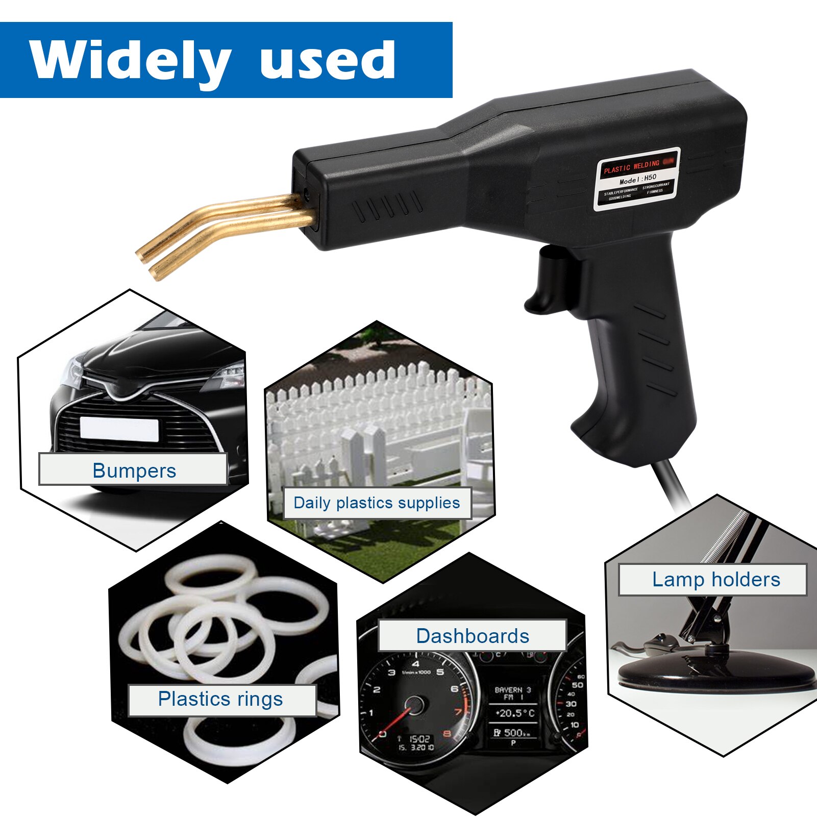 Máquina de soldar plástico, pistola e acessórios de soldar plástico, para recuperação de para-choques e reparos de peças plásticas