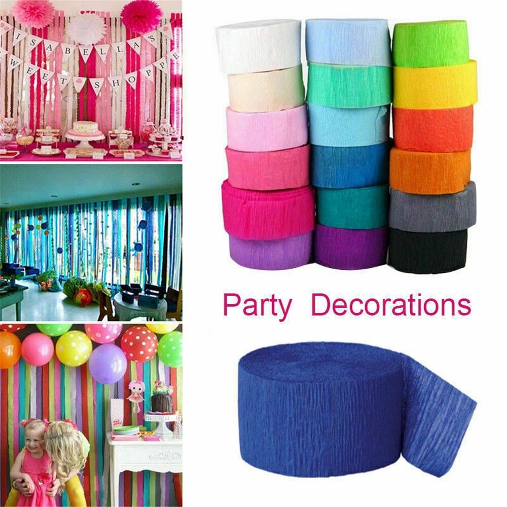 1 Roll 3.5 Cm * 10 M Crinkled Crêpepapier Bloem Wikkelen Diy Scrapbooking Craft Voor Verjaardagsfeestje Festival Kerst decoratie