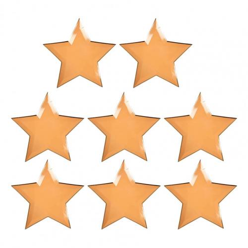 8Pcs/Set Disposable Paper Plate Star Shape Party Plates Bright-color Tableware for Wedding Picnic Birthday platos desechables: Orange