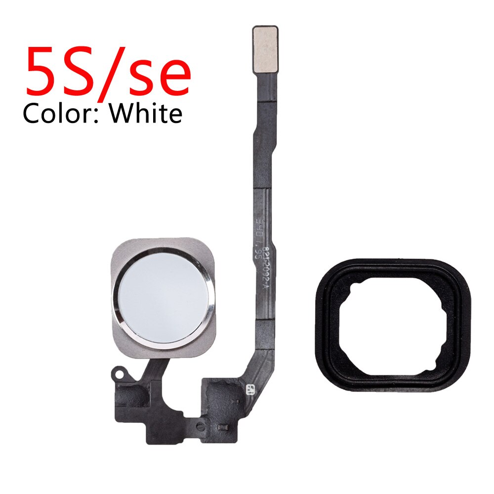 Hjem-knapp flex for iphone 6 6s plus 5s se retur-hjem-knapp med flex-kabel gummi klistremerke reservedeler: 5s hvite