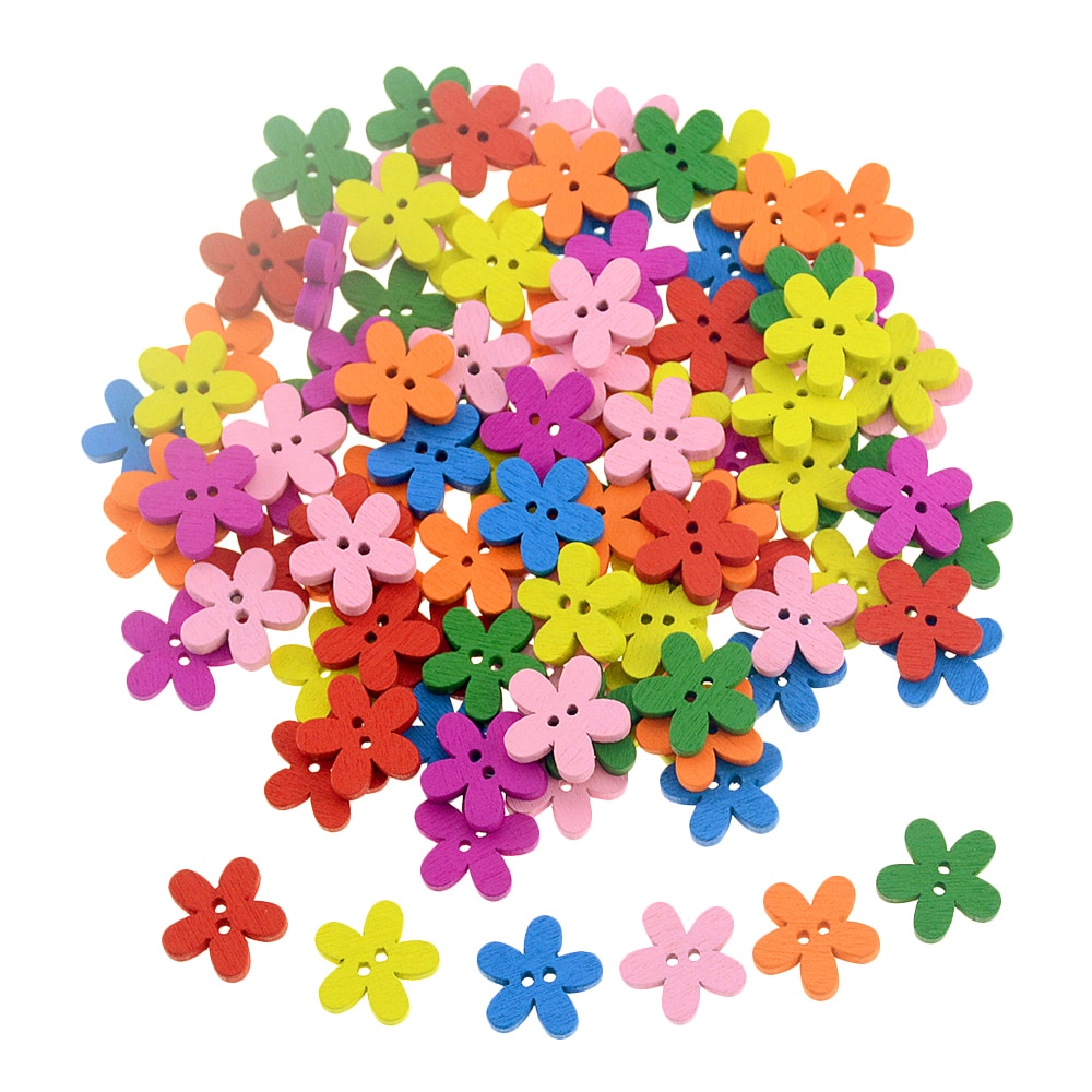 100 stk/sett 2- hulls blanding farge plomme blomst form treknapper for å sy scrapbooking håndverk teknologisk plagg tilbehør