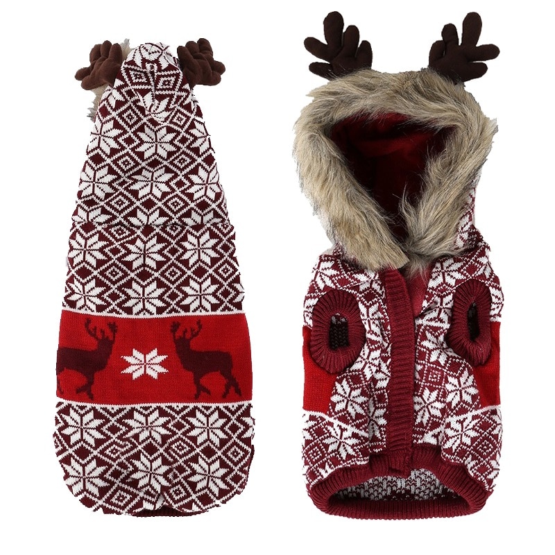 Kerst elanden huisdier trui Kat hond Kleding Winter Puppy Knitwear Truien hoodie kleding Jaar voor Kleine Medium Grote Honden