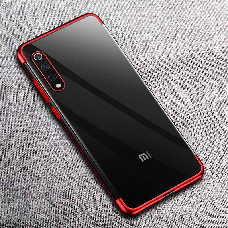 Voor Xiao mi mi 9 case mi 9 se cover transparant PLATING Case Voor Xiao Mi Mi 9 mi 9 SE 9t pro Case Cover Soft Silicone Bumper Cover: For Xiaomi Mi 9 SE / Rood