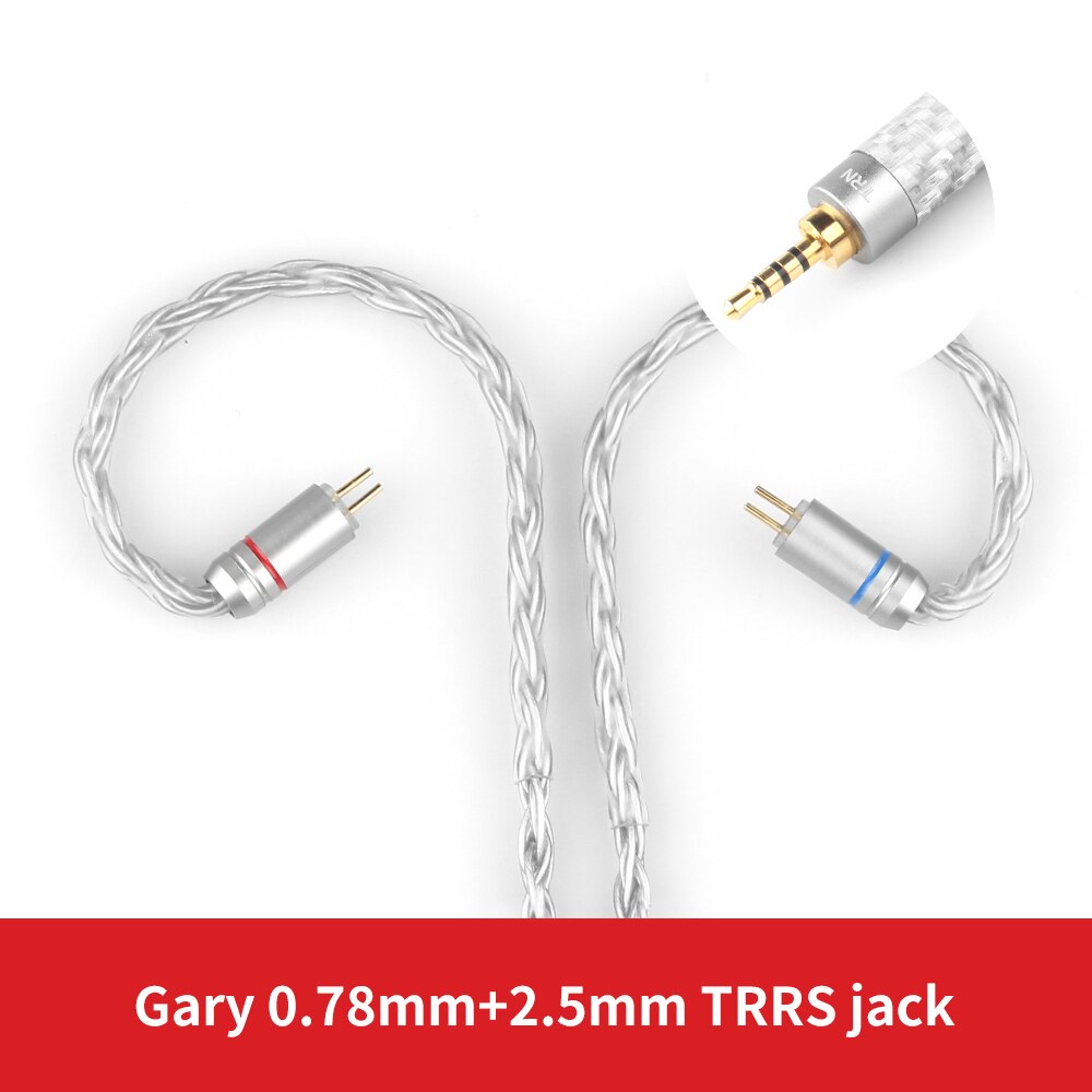 TRN 16 Core Silber Überzogene Kopfhörer Kabel 2,5mm 3,5mm 4,4mm zu 0,75 0,78 2pin mmcx Ausgewogene Hifi ersatz Kopfhörer Kabel: Gray 0.78mm 2.5mm