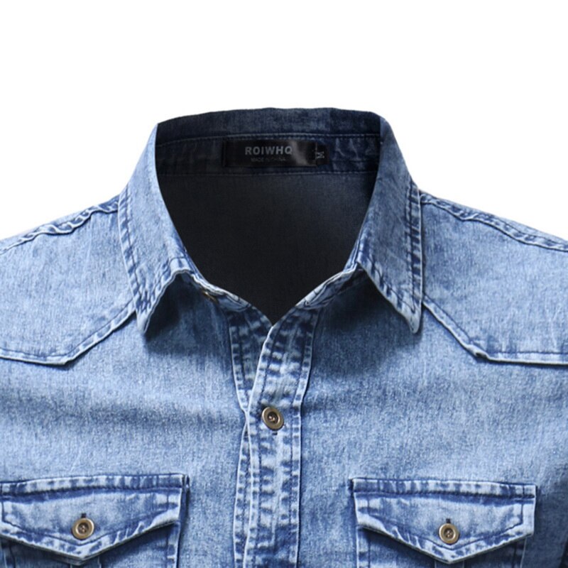 HEFLASHOR Men Denim Jacket Hole Ripped Men Coat Moto Biker Men Jeans Jacket Pockets Chaquetas Hombre Washed Jeans Bomber Jacket