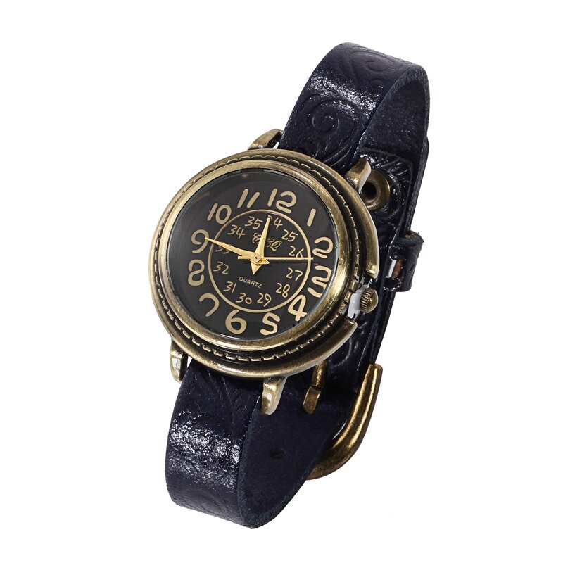 Reloj Vintage para mujer, reloj de cuarzo, pulsera de cuero PU, reloj de pulsera antiguo, relojes analógicos informales, reloj de mujer