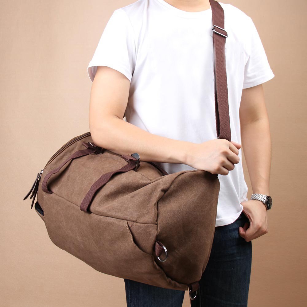 Stijl Mannen Canvas Rugzak Laptop Schouder Plunjezak