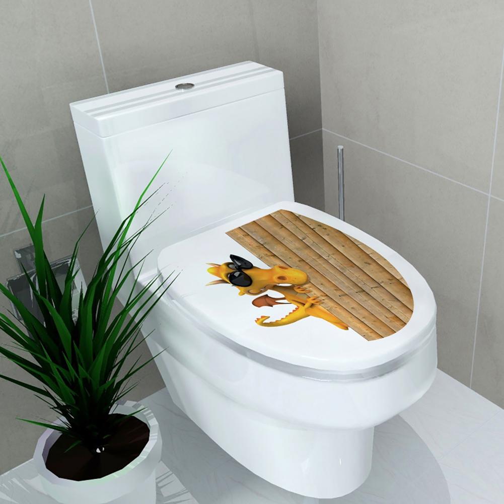 Toilet Sticker Cartoon Removable Waterproof Ocean Letter Toilet Nightstool Sticker for Home