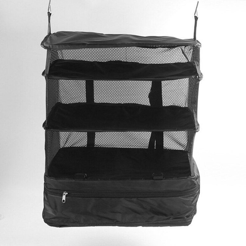 3 Layers Outdoor Camping Storage Hanging Bag Portable Waterproof Drying Net Foldable Hiking Travel Package Mesh Bag