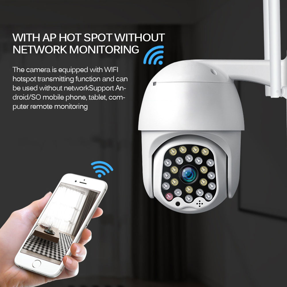 1080P Wifi PTZ Camera Outdoor Auto Tracking CCTV Home Security IP Camera 4x Digital Zoom High Speed Dome Siren