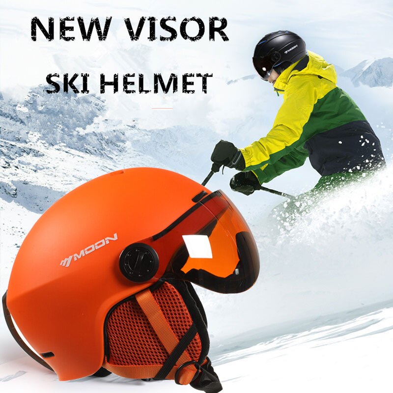 Moon Hoge Skiën Helm Bril Integraal Gegoten Pc + Eps Ski Helm Outdoor Volwassen Sport Ski Skateboard snowboard Helmen