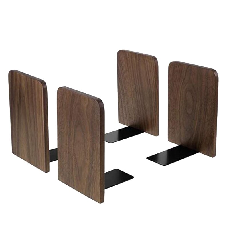 4 Pcs Bookends, Book Ends for Shelves, Metal Base ... – Vicedeal