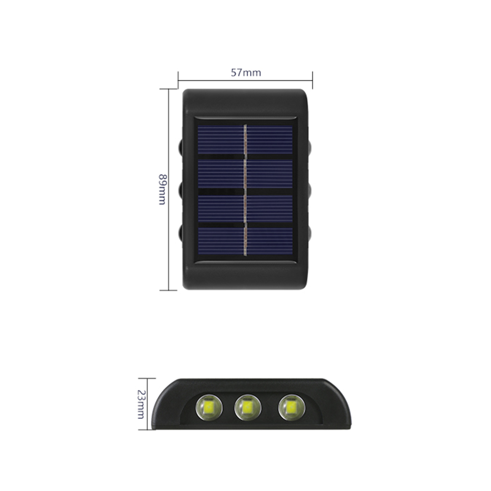 2pcs LED Solar Wall Lamp Outdoor Balcony Path Garden Porch Street Decor Waterproof Up And Down Luminous Lighting Solar Lights