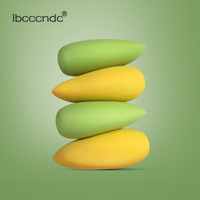 1 Pc seco mojado de doble uso Mango esponja Puff cosmético de maquillaje esponja suave de las mujeres de base de maquillaje contorno Facial esponjas Mango esponja