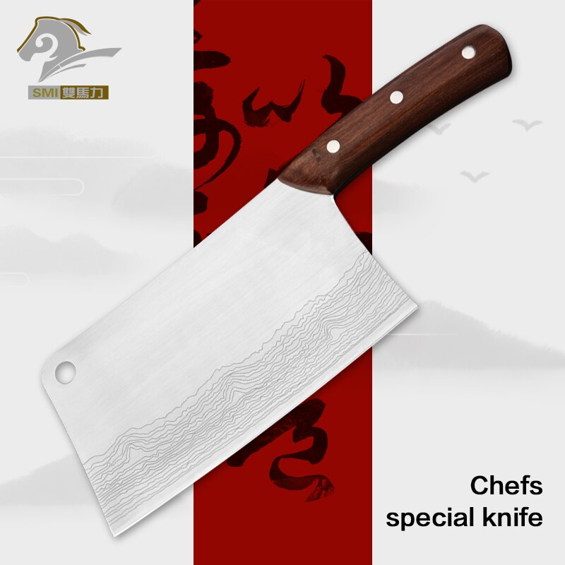 Meat Knife Kitchen Cleaver Chinese Chef Knives 8 inch 7CR17 Stainless Steel Wood Handle Sharp Blade Slicing Cutting Knives Tools