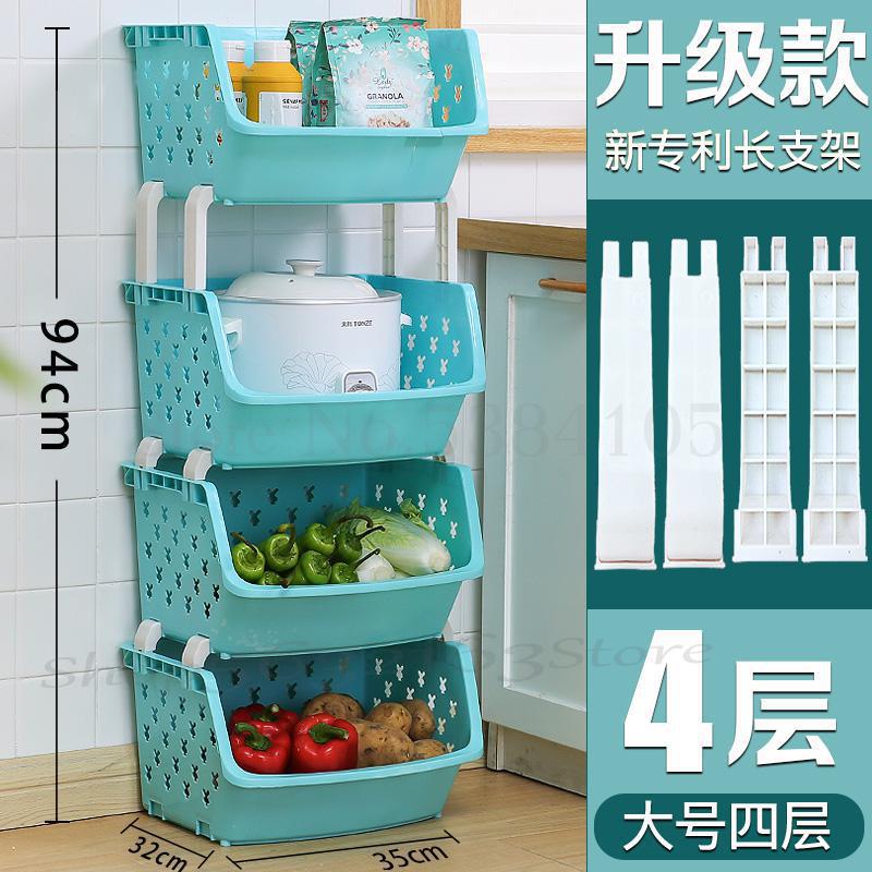 Étagères de cuisine, balcon à plusieurs étages, légumes ménagers, paniers, jouets à légumes, armoires de rangement et étagères: I