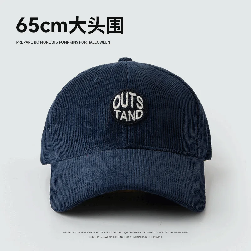 groß Kopf Baseball Kappen für Männer Kabel Wärme Winddicht Herbst Winter Gestickte Mütze Frauen Snapback Deckel Trucker Hütte Gorras: Weiß