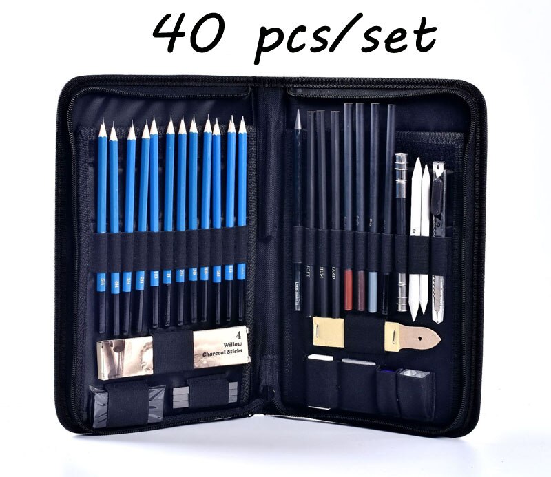144Pcs Kleur Potlood En Schets Potloden Set Voor Tekening Art Tool Kit 72 Stuks Aquarel Metallic Olie Potlood Kunstenaar art Supplies: 40 Sketch Pencils