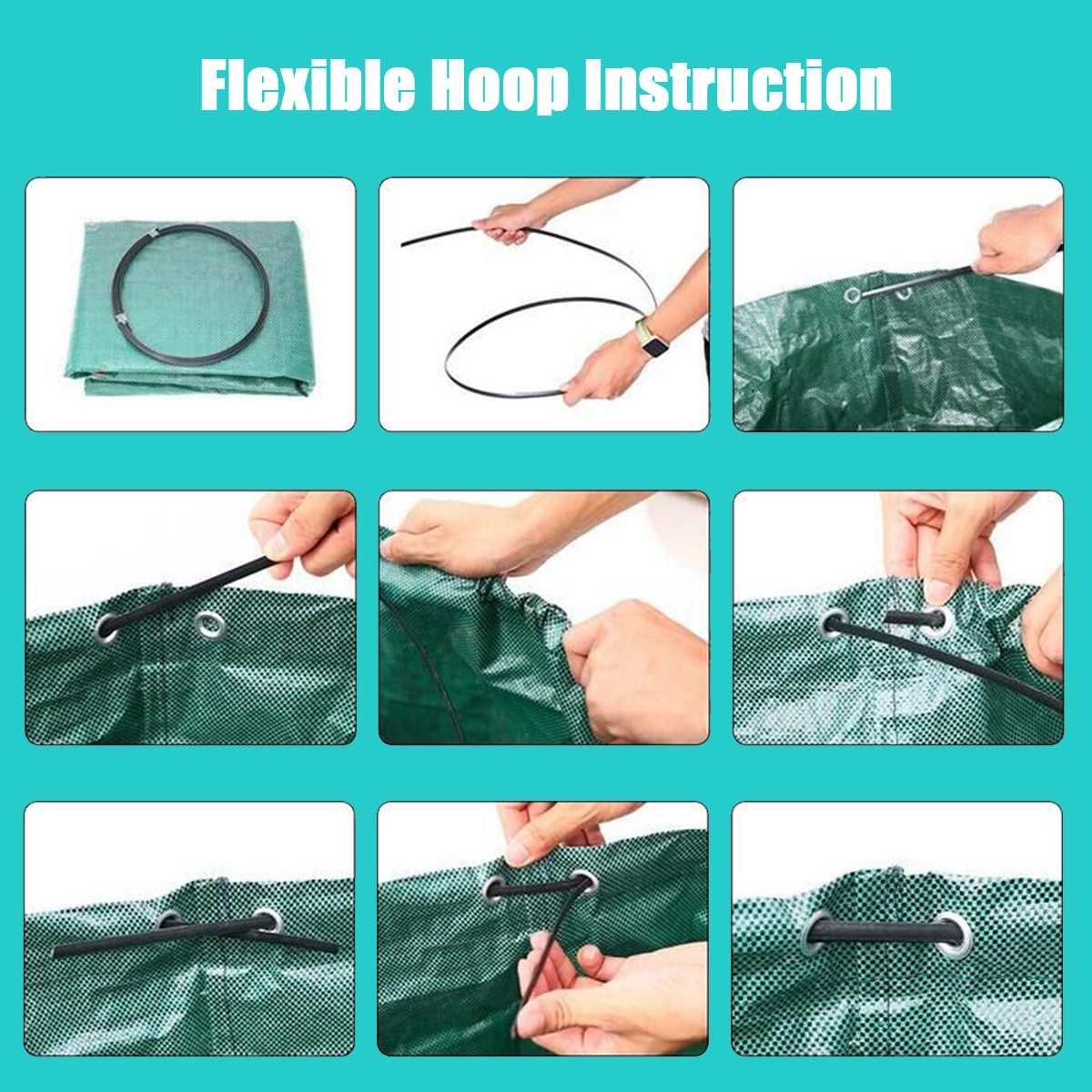 Sac de déchet de jardin de grande capacité | 60L/120L/272L sac de déchet de jardin robuste, Durable, réutilisable et étanche, conteneur de stockage de feuilles de cour d'herbe et d'herbe