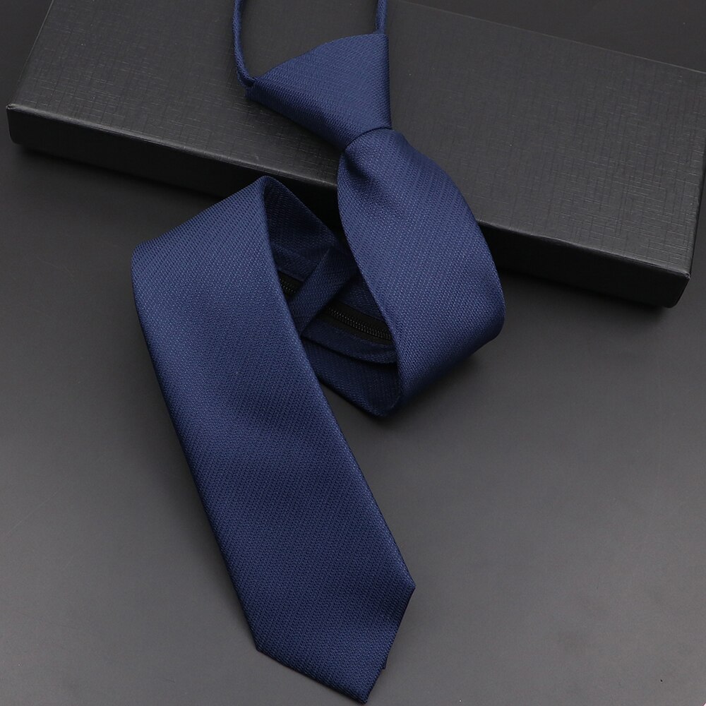 Cravate décontractée pour hommes, couleur unie, fermeture éclair, Slim, rouge, noir, bleu, marron, pour costume de mariage, chemise, accessoires,: 9