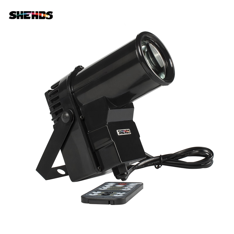 Hurtig gratis skib trådløs fjernbetjening mini led spotlight 10w 4 i 1 led pinspot beam lys til spejlkugle til disco dj fest