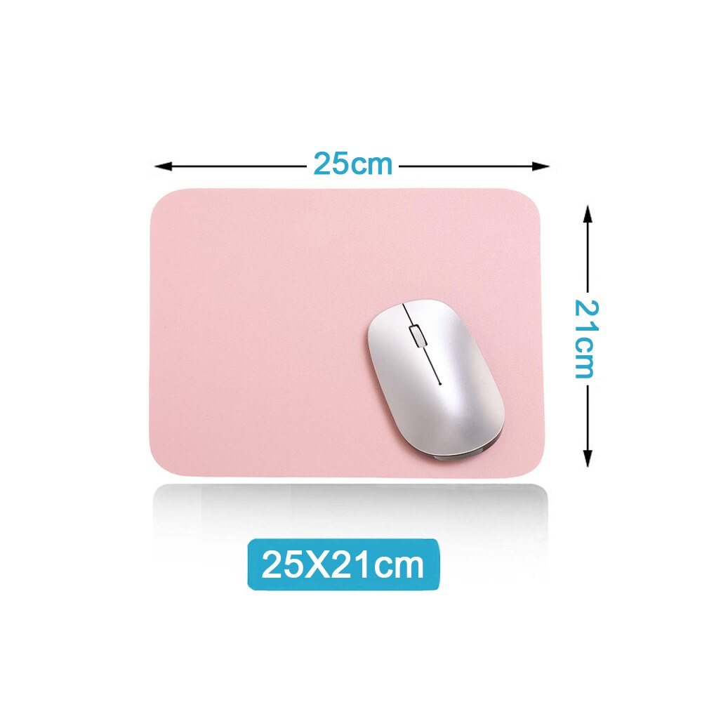 Große Computer Mouse Pad Gaming Mauspad Wasserdicht PU Leder Maus Matte Gamer XXL Mause Teppich PC Schreibtisch Matte tastatur pad: 25x21cm Pink