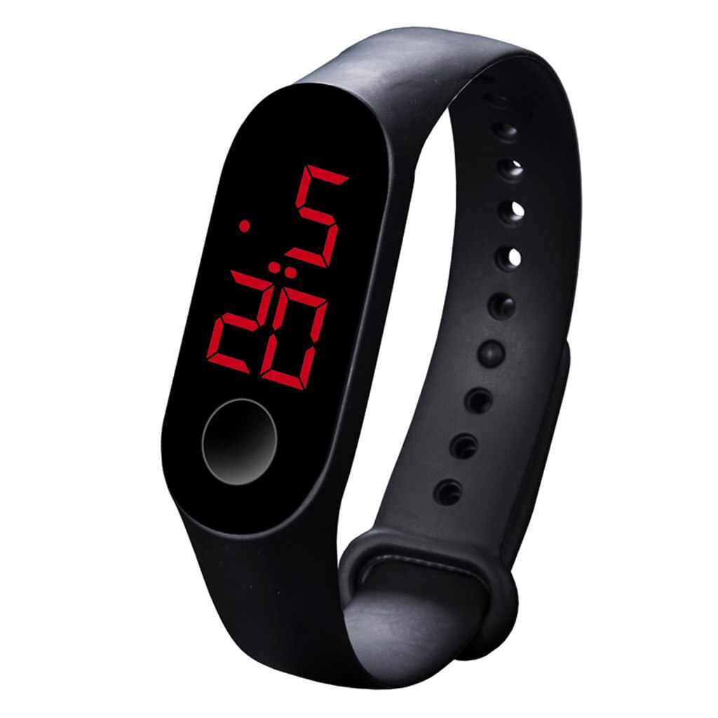 Reloj digital para mujer, reloj electrónico para mujer, con anillo colgante, LED, deportivo, inteligente: Black