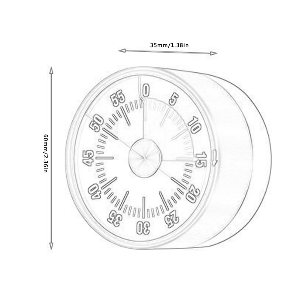 Stainless Steel Visual Timer Mechanical Kitchen Timer 60-Minutes Alarm Cooking Timer with Loud Alarm Magnetic Clock Timer