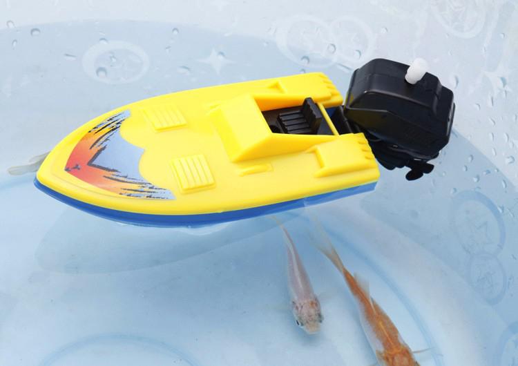 Kuulee Simulate Inflatable Clockwork Boat Ship Kids Swimming Bathing Toy for Bathroom Beach Pool