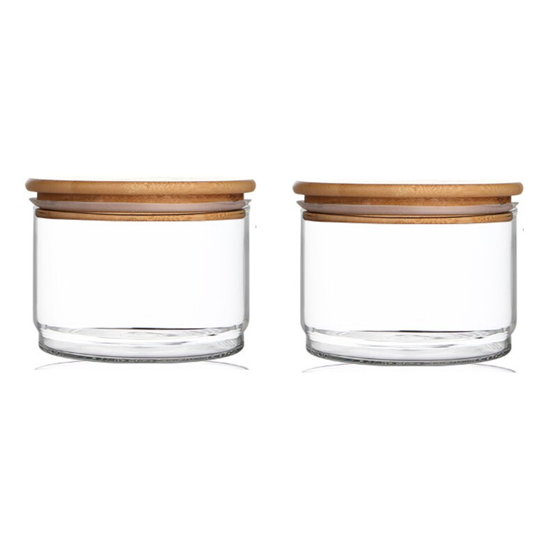 Tre lokk glass lufttett beholder kjøkken oppbevaringsflasker krukker matbeholder korn te kaffebønner flaske godterikrukkebeholdere: 2 stk