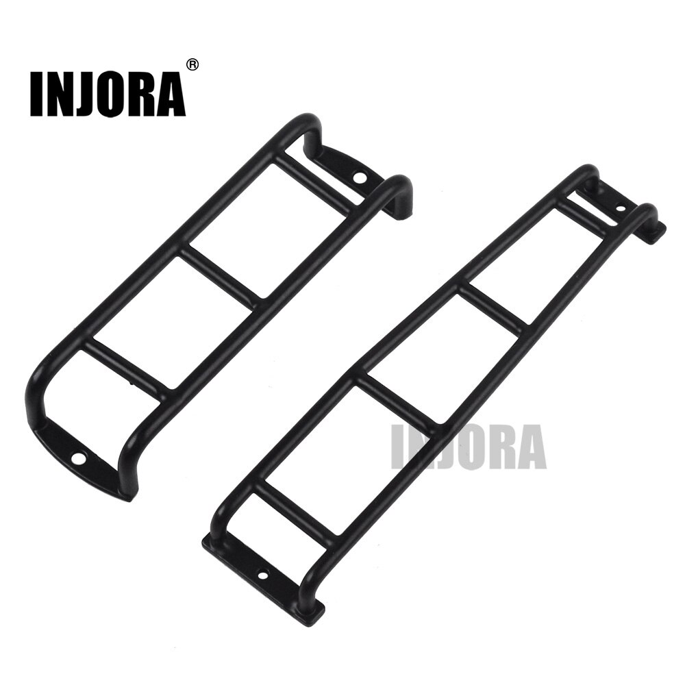 Injora 1 stk lige/buet metal sort stige trapper til 1:10 rc sten crawler traxxas trx 4 aksial scx 10 90046 d90