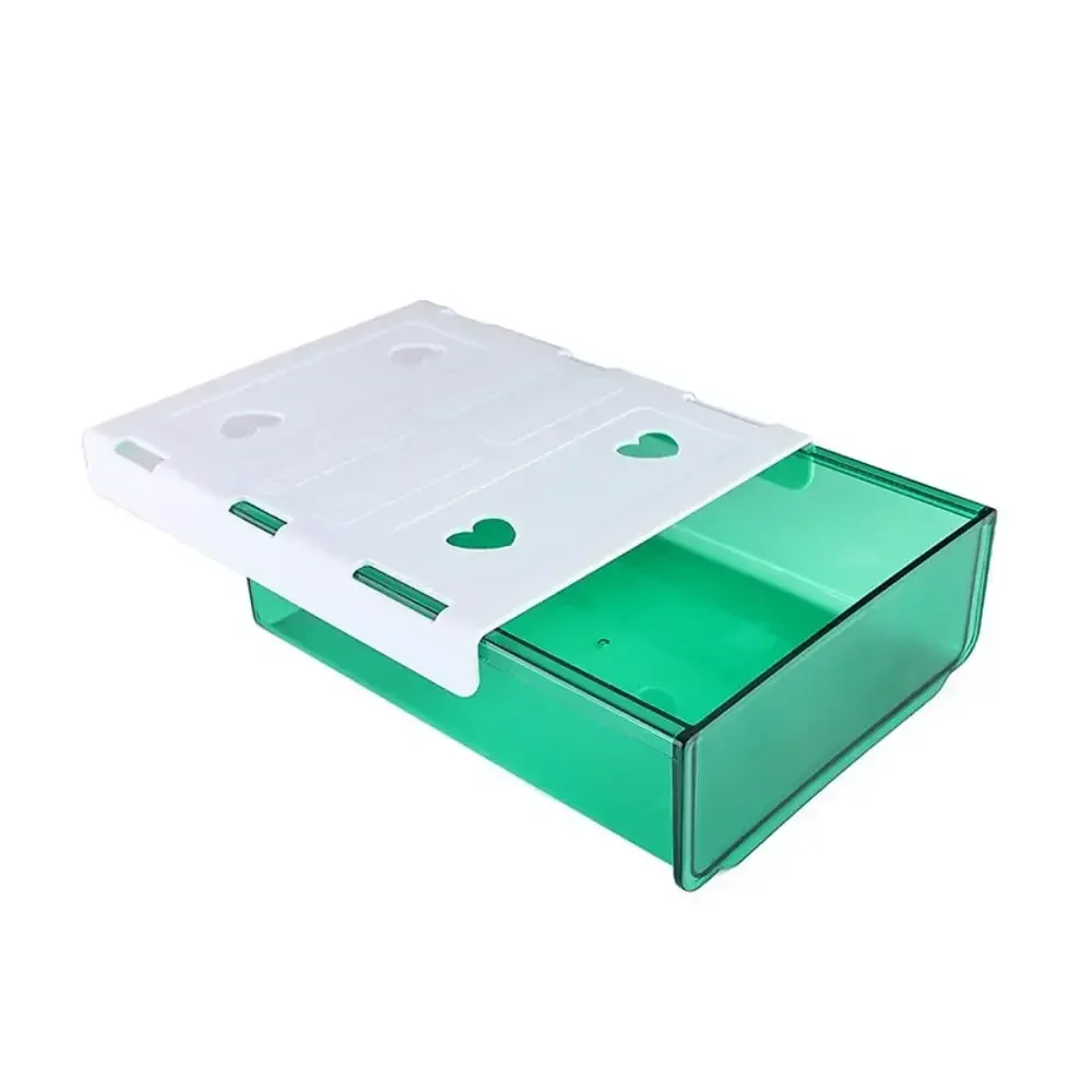 Caja de almacenamiento con cajones sin perforaciones, organizador misceláneo oculto, bandeja para cajón debajo del escritorio, organizador de armario de oficina, 2024: Verde