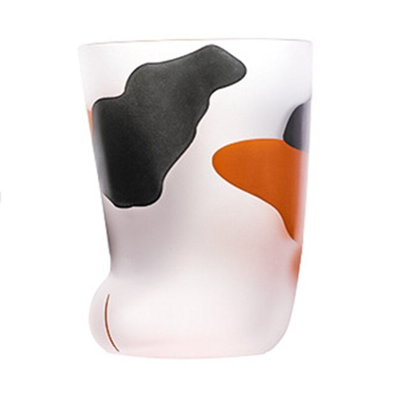 Tasse en verre givré avec patte de chat, joli, imprimé patte de chat, tasse de café en verre de lait pour petit déjeuner à la maison, pour fille: H05