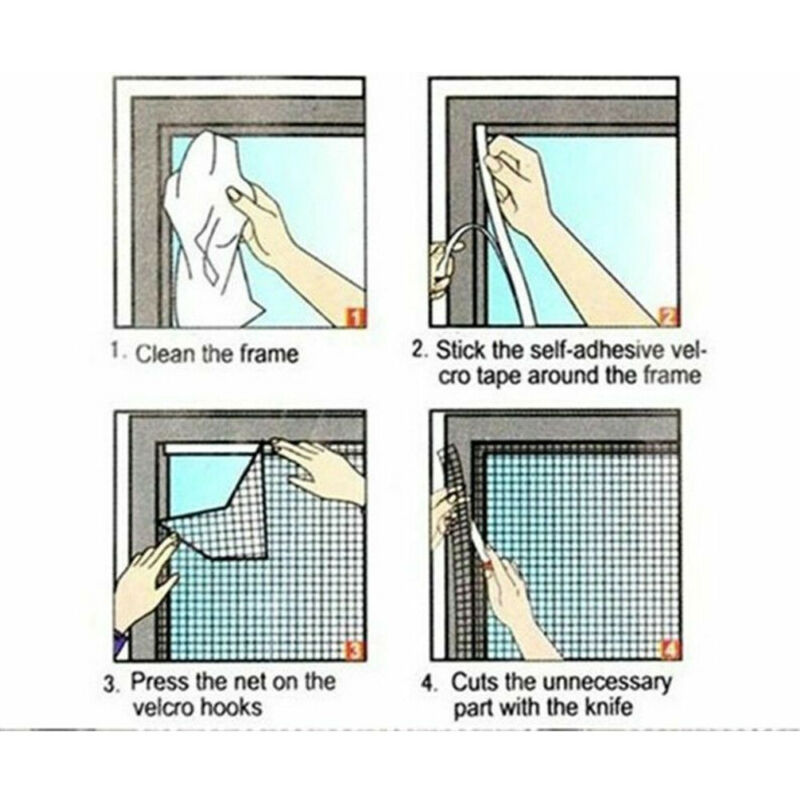 Mosquitera grande para ventana, malla para puerta, con autoagarre