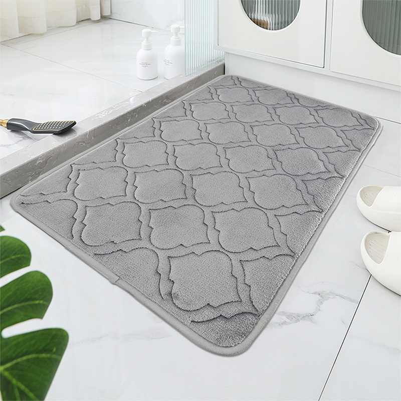 Gestreepte badmat, absorberend sneldrogend keukentapijt, antislip ultrazacht in het tapijt, ideale badkamerproducten voor de slaapkamer.: Light Grey