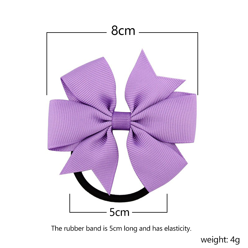 Godisfärg flicka rosett-knut grosgrain band hårring kvinnlig gummiband elastiska hårband rosetter flickans huvudbonad