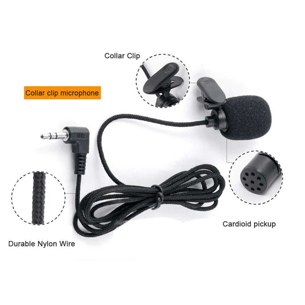 Universal Portable 3.5mm Mini Wired Headset Microphone Lavalier microphone for Lecture Teaching Conference Guide Studio Mic