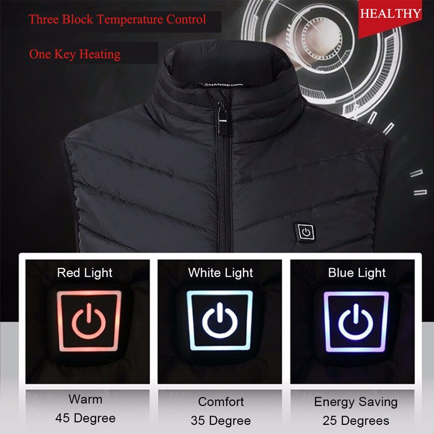 Das Mulheres dos homens Colete Casaco Sem Mangas Colete Roupas de Inverno Térmica USB Elétrico Aquecido Aquecimento Outerwear Jaqueta Masculina Plus Size 8XL