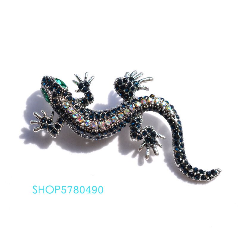 Individuelle Rhistone Haus eidechse Brosche Frauen Metall Brosche Modeschmuck Brust Stift Bekleidung Damen Zubehör Rhodium Farbe
