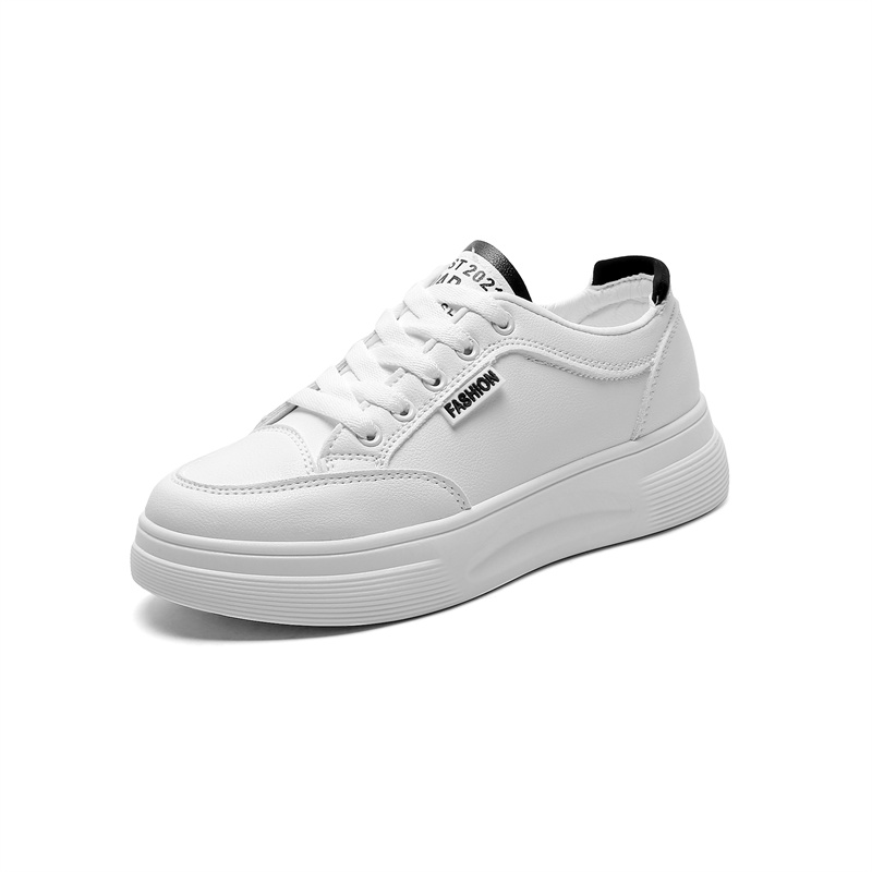 Tenis Feminino Women Tennis Shoes Autumn Female Sneakers White Leather Shoes Woman Fitness Gym Trainers Outdoor Walking Gym: white black / 7