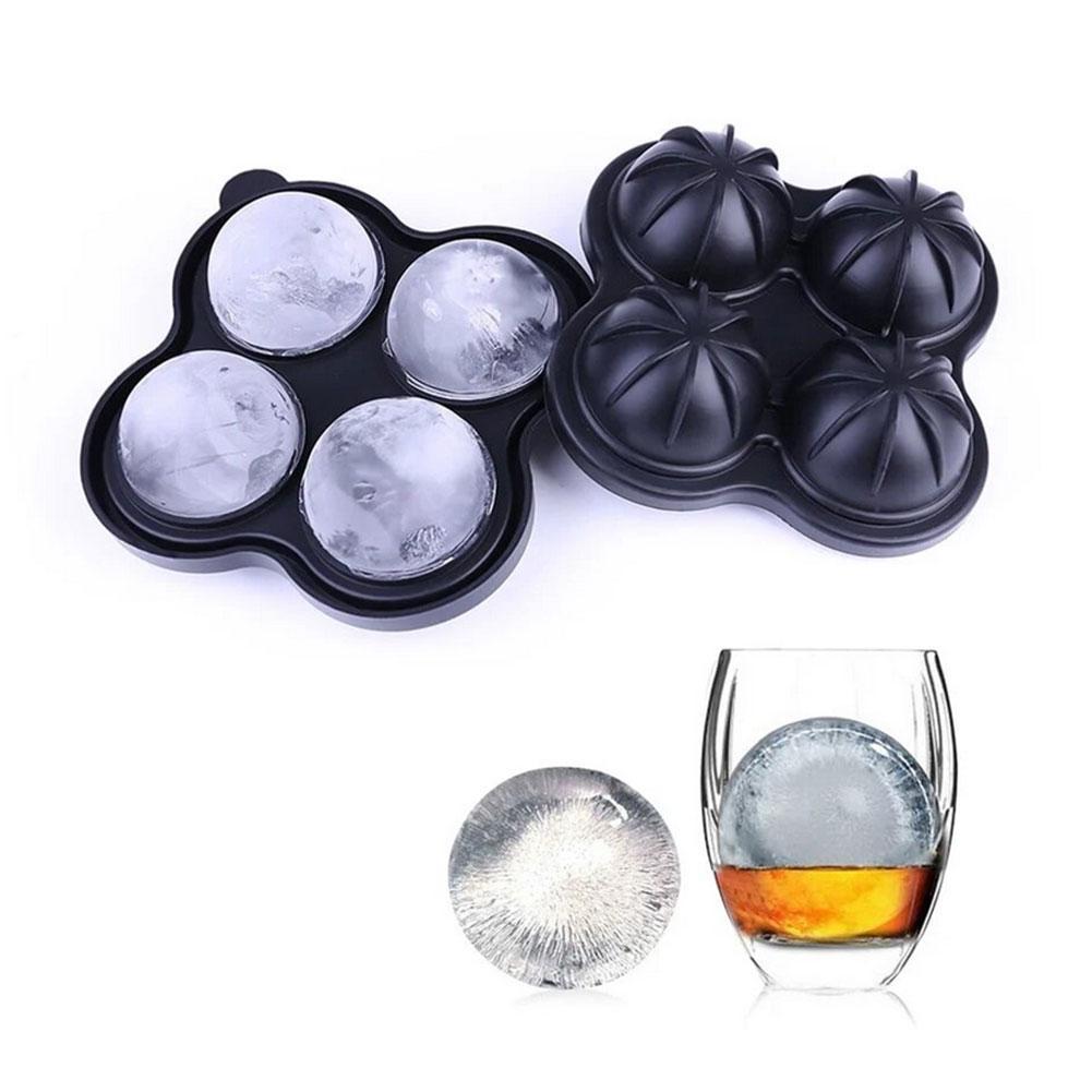 Spherical Ice Cube Tray 4 Cubes Silicone Ice Cube For Ice Maker With Cold Whiskey Cocktail Party Drink Lids mold Y7Y8