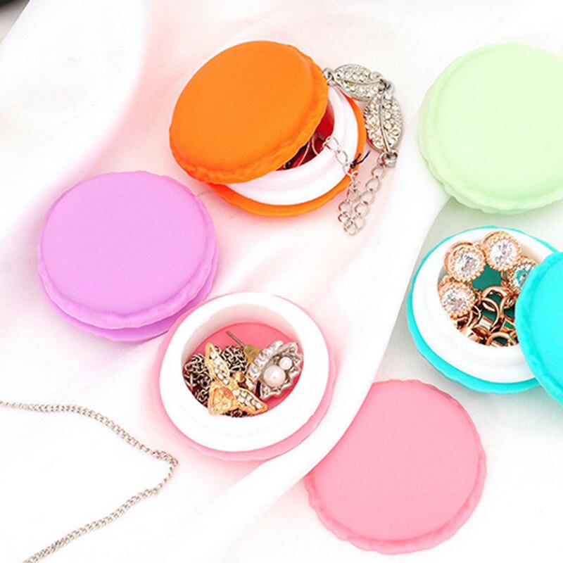 1pc söta godis dekoration klämma färg macaron mini förvaringsbox smyckeskrin pillerfodral födelsedag