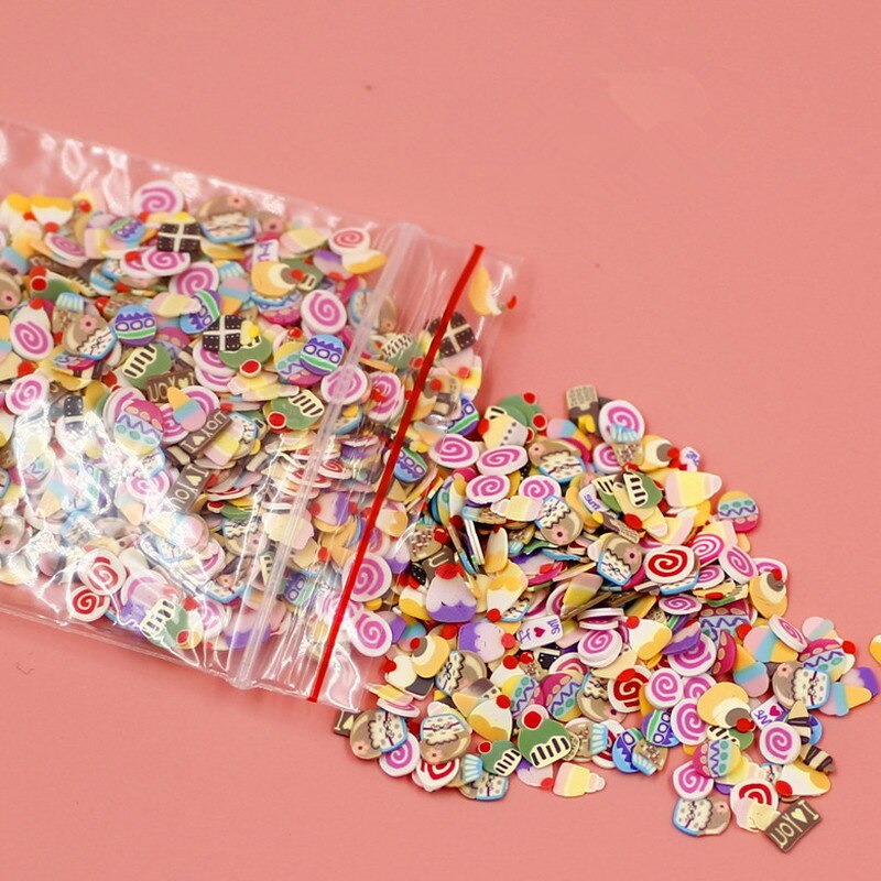 pottery 1000pcs Fruit slices Filler For Nails Art Tips Slime Fruit For Kids Lizun DIY slime Accessories Supplies Decoration