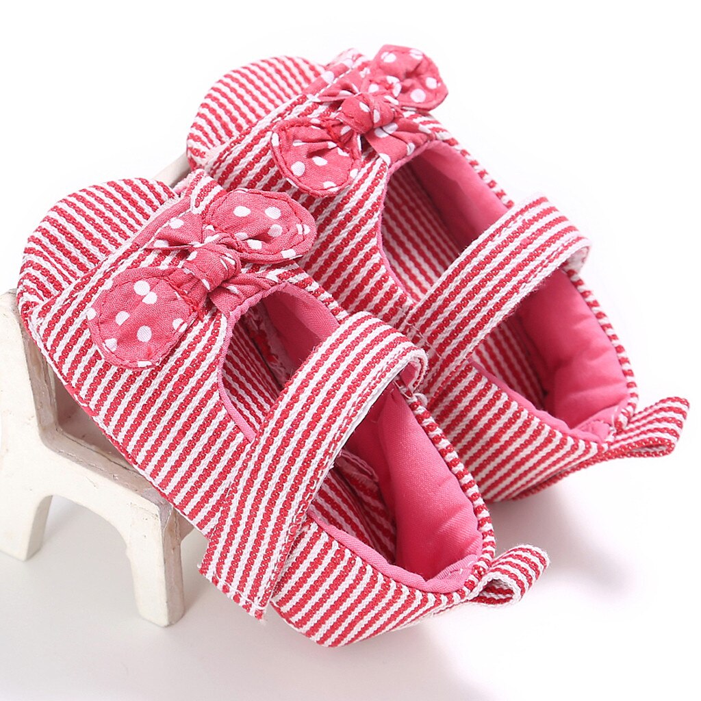 2019 novo bebê meninas sapatos recém-nascidos verão calçados infantis sandálias para bowknot antiderrapante bebes crianças tira dot rosa vermelho damasco p20