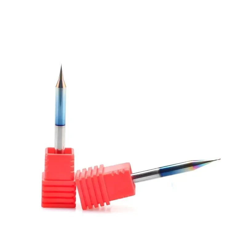 HRC60 HRC55 Micro Carbide End Mill 2 Flutes 0.2-0.9mm TiAIN Micro Flat 4mm Shank Milling Mirco Carbide CNC Engraving: 36mm / 40-59mm
